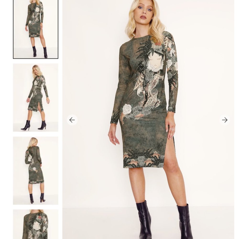 ❌SOLD❌DEVIATED PLEASURE HORN LONG SLEEVE TEE DRESS - LIMITED - SIZE M  Blackmilk